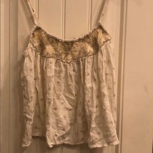 Crop top white and beige from AEO